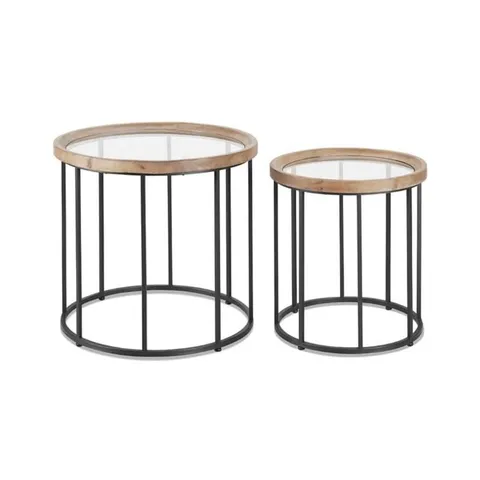 FourCorners Glass And Metal Side Tables 98318