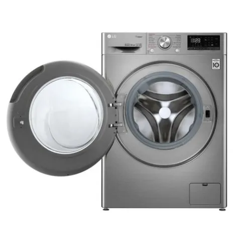LG 10.5kg7kg Silver Washer Dryer F4V5RGP2T Open