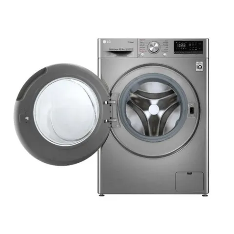 LG 10.5kg Silver Front Loader Washing Machine F4V5RYP2T Open