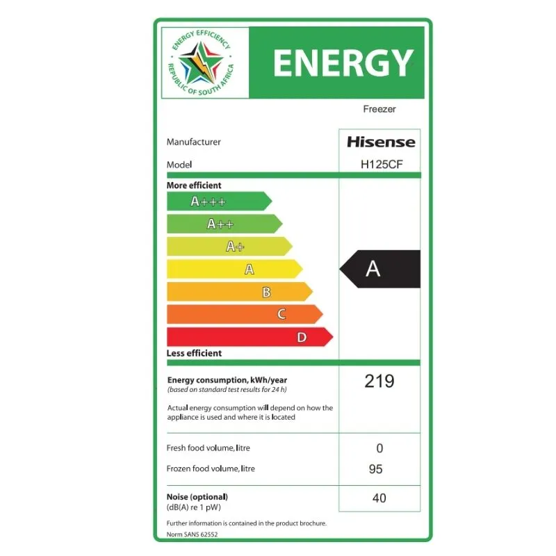 Hisense 95L Chest Freezer H125CF | Tafelberg Furnishers