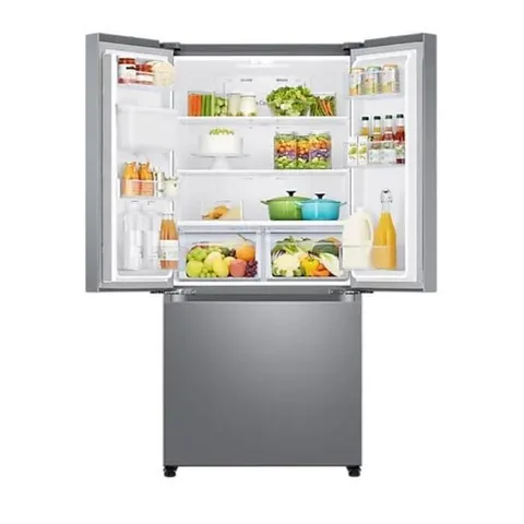 samsung-470l-easy-clean-steel-french-door-fridge-rf49a5202sl-open-full