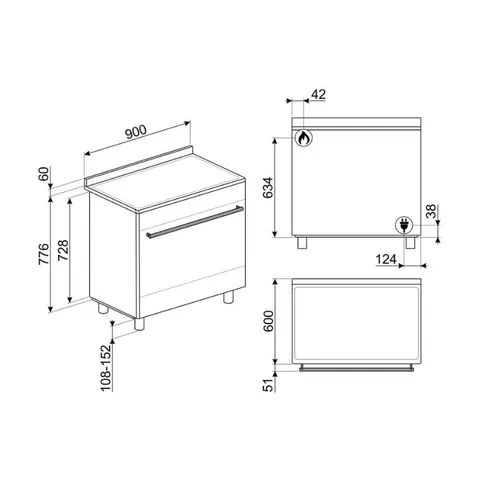 smeg-115l-4-burner-gas-electric-cooker-ssa92ma-installation
