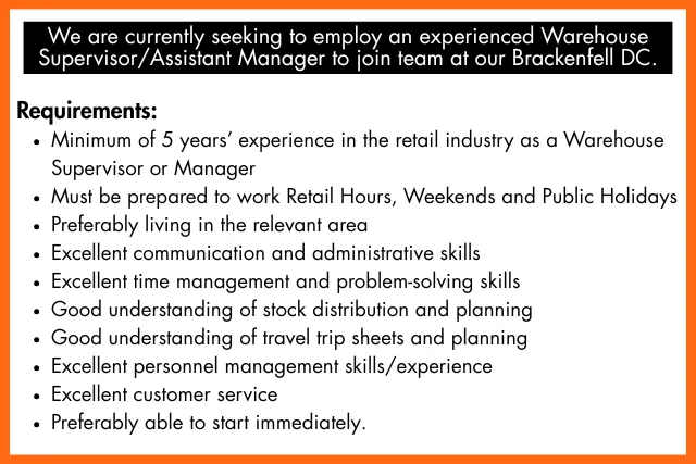 Warehouse Manager - Brackenfell DC