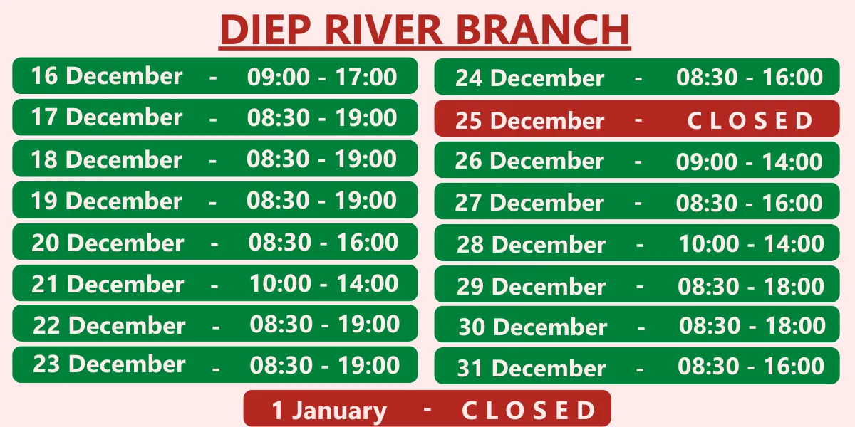 Diep River Trading Hours