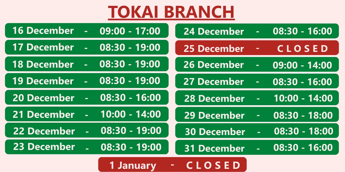 Tokai Trading Hours