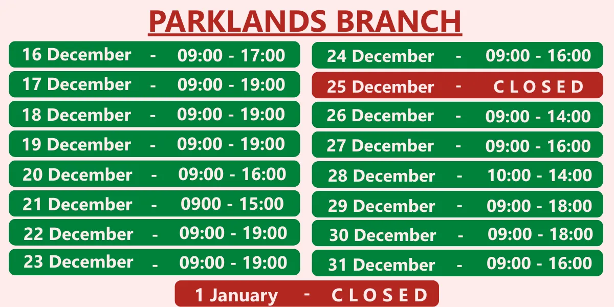 Parklands Trading Hours