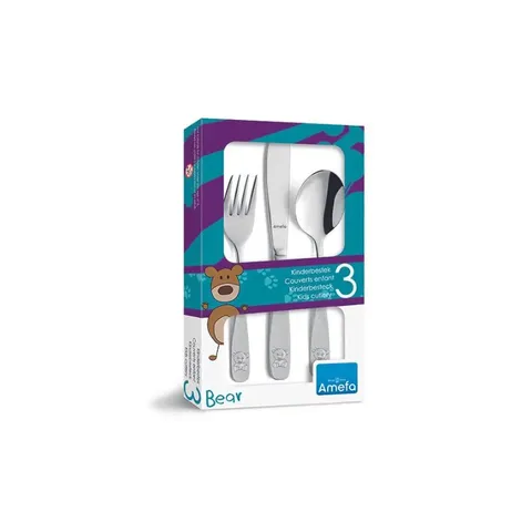 Amefa Teddy Kiddies Cutlery 3 Piece Set box