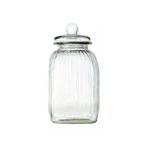 Regent Ribbed Square 4.8L Glass Canister