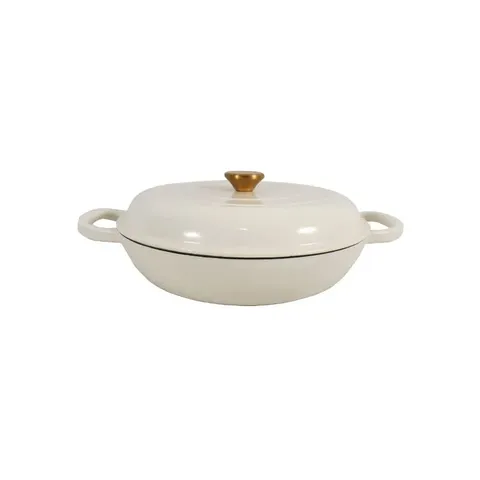 Funkilines Aqua Ivory Enamel Cast Iron Casserole 10280 Pot