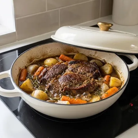 Funkilines Aqua Ivory Enamel Cast Iron Casserole 10280 Display
