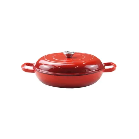 Funkilines 3.5L Red Cast Iron Casserole