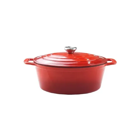 Funkilines Red Cast Iron Oval Casserole