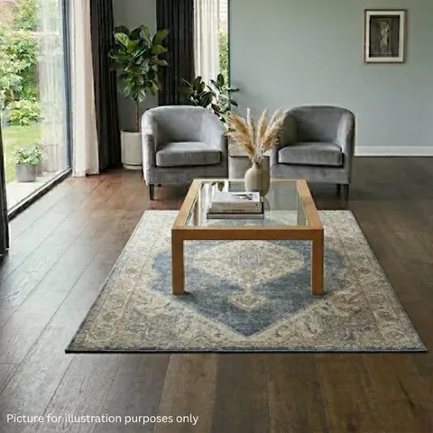 Funkilines Heritage 160 x 230 Blue/Grey Carpet 11956 Example