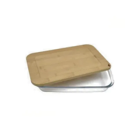 Funkilines Aqua 1.6L Baking Tray With Bamboo Lid 12098 Bamboo Lid