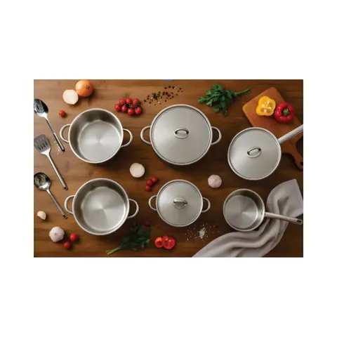 Home4U 15 Piece Stainless Steel Cookware Set 15SSPS Pots