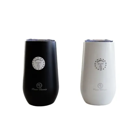Home Classix Double Wall Bubble Deluxe 220ml Tumbler Black and white