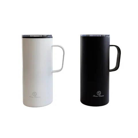 Home Classix 670ml Tall Travel Mug Black and white