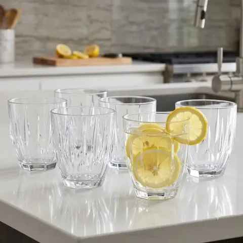 Funkilines 275ml 6 Piece Diamond Water Glasses 23085 Display
