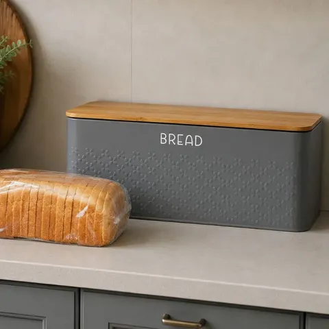 Funkilines Aqua Grey Iron Bread Tin 29918 Display