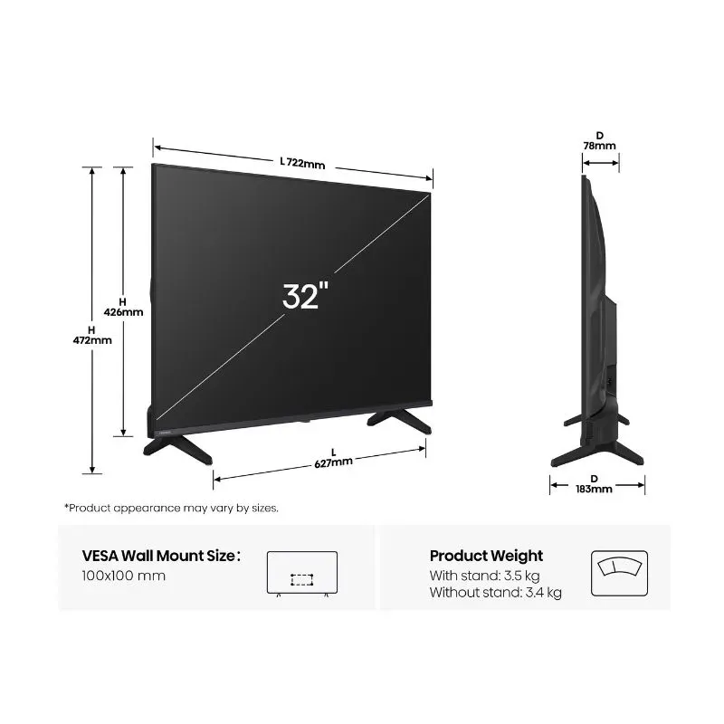 Hisense 32 Inch HD Smart TV 32A4Q | Tafelberg Furnishers