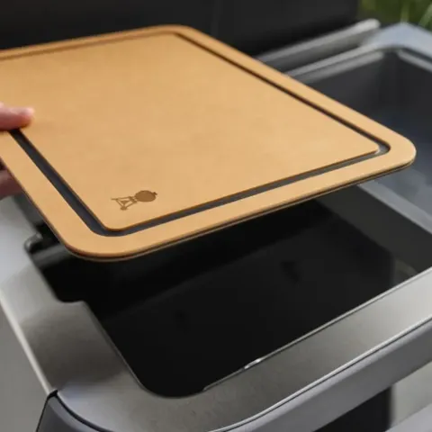 Weber Works Side Table Cutting Board Lifestyle