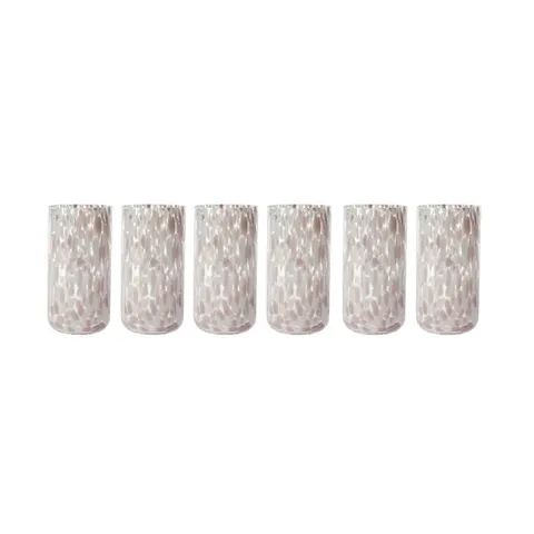 Funkilines 6PCE Pink Hi Ball Sparkles Glass Set