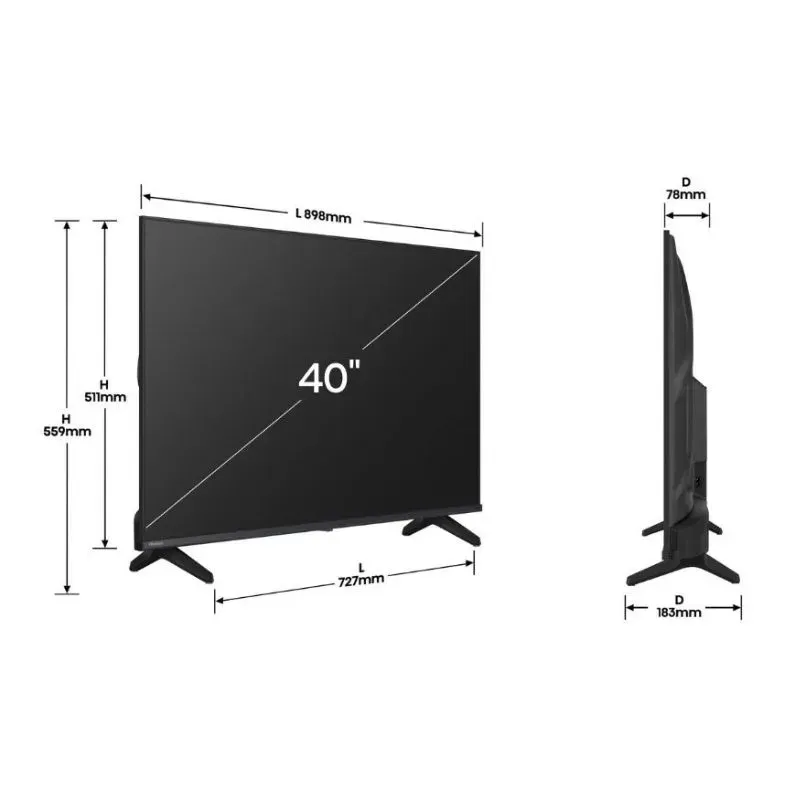 Hisense 40 Inch FHD Smart TV 40A4Q | Tafelberg Furnishers