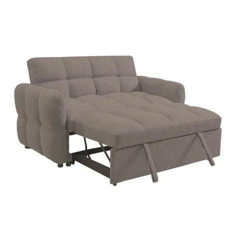 Duncan Beige Pull Out Sleeper Couch Open