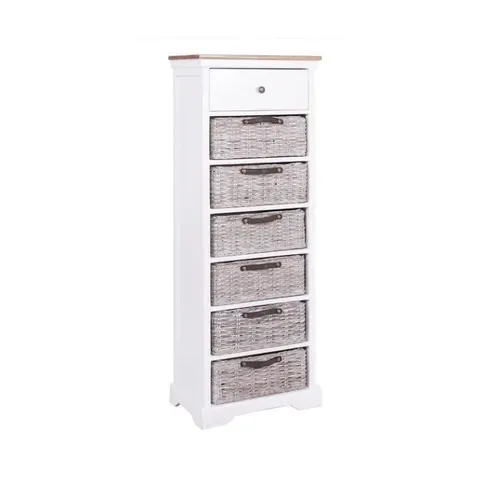 Anique 7 Drawer White Tallboy