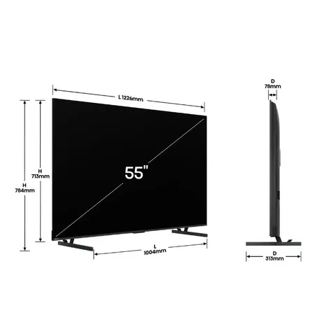 Hisense 55 Inch ULED Mini LED 4K Smart TV Dimensions