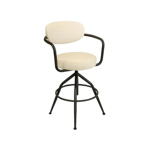 Brenda Swivel White Bar Chair