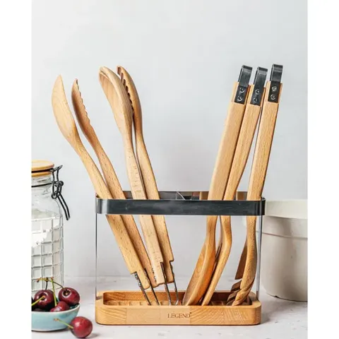 Legend Premium Beechwood Utensils with holder