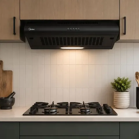 Midea 60cm Black Extractor Cookerhood 60F49-EM21-Black Display
