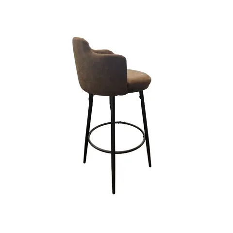 Archie 65cm Brown Swivel Bar Chair Side