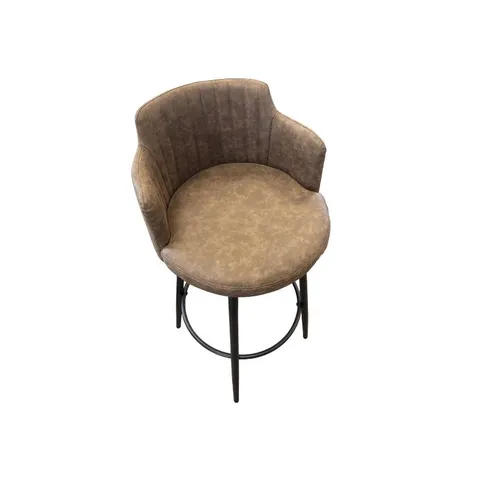 Archie 65cm Brown Swivel Bar Chair Top