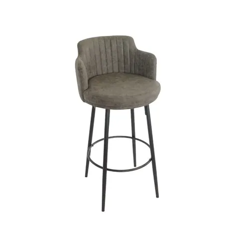 Archie 75cm Grey Swivel Bar Chair