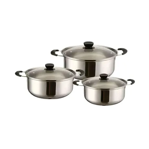 Home4U 6 Piece Stainless Steel Cookware Set 6SSPS Pots