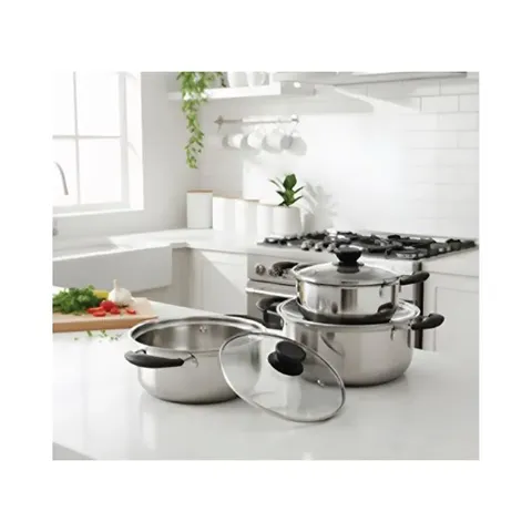 Home4U 6 Piece Stainless Steel Cookware Set 6SSPS Set