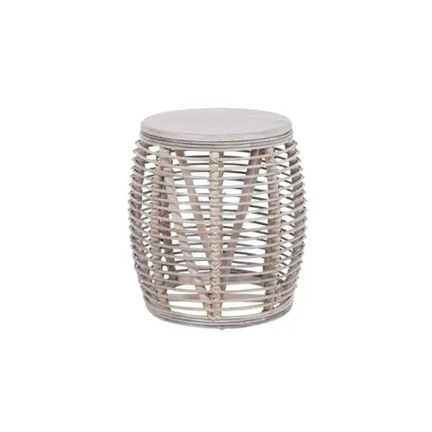 Santo Occasional White Wash Rattan Table