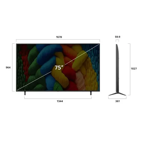 LG 75 Inch NanoCell 4K UHD Smart TV Dimensions