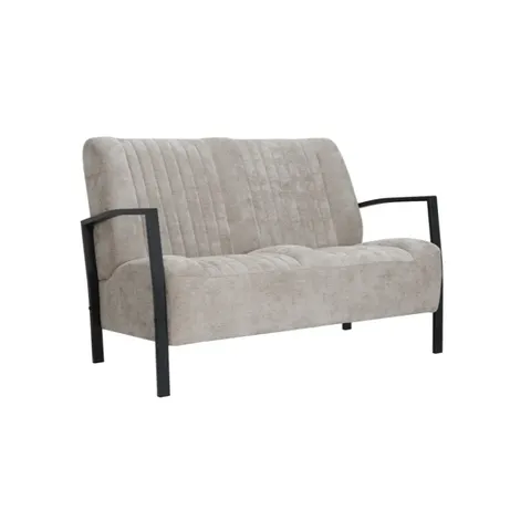 Hii Magna Light Grey Fabric Metal 2 Seater Couch 90-537-2/LG