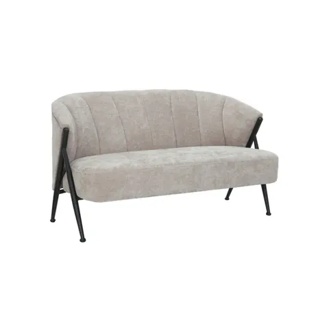 Hii Flint Light Grey Fabric Metal 2 Seater Couch 90-544-2/G
