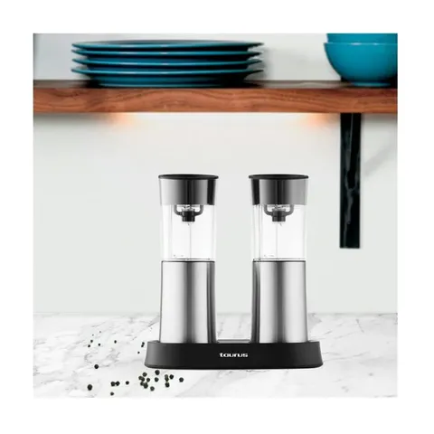 Taurus Stainless Steel Electric Salt And Pepper Grinder Set Lifestyle