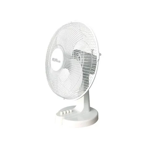 Alva 40cm White Desk Fan Side