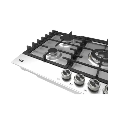 AEG 90cm Stainless Steel 5 Burner Gas Hob Control