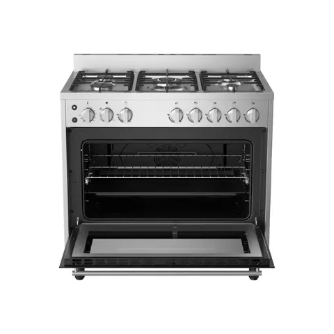 AEG 90cm Stainless Steel Gas Cooker Open