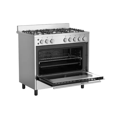 AEG 90cm Stainless Steel Gas Cooker Side Open
