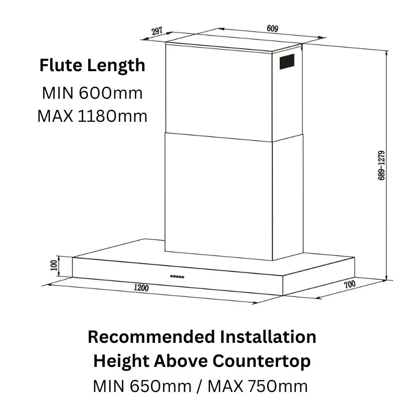 Falco 120cm Wall Mount Gas Braai Extractor AR-120-110 | Tafelberg