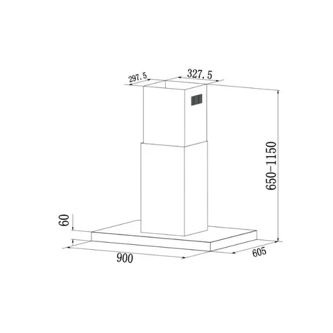 Falco 90cm Island Extractor AR-90-810 Measurements