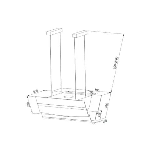 Falco 90cm V-Shape Island Extractor Sketch